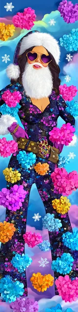 Free printable Christmas bookmarks of Santa striking a dramatic pose